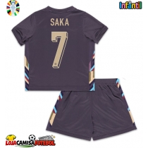 Camisa de Futebol Inglaterra Bukayo Saka #7 Equipamento Secundário Infantil Europeu 2024 Manga Curta (+ Calças curtas)